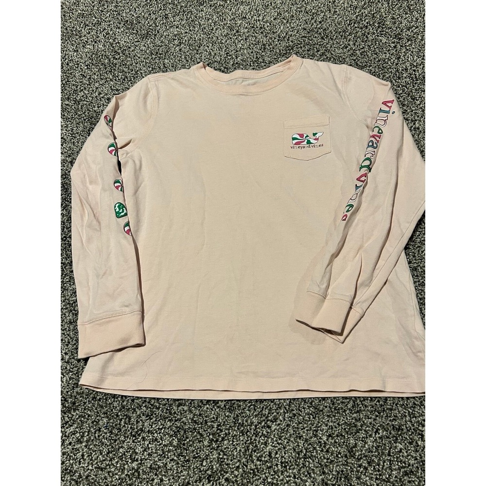 K31 Vineyard Vines Girl XL 16‎ shirt candy cane holiday candy